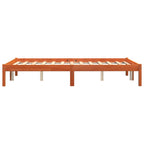 Massivholzbett ohne Matratze Wachsbraun 120x200 cm Kiefernholz