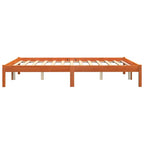 Massivholzbett ohne Matratze Wachsbraun 150x200 cm Kiefernholz