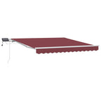 Markise Manuell mit LED Weinrot 300x250 cm