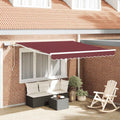 Markise Manuell mit LED Weinrot 300x250 cm