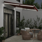 Markise Manuell mit LED Weinrot 350x250 cm