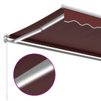 Markise Manuell mit LED Weinrot 350x250 cm