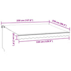 Markise Manuell mit LED Weinrot 350x250 cm