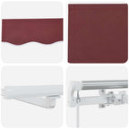 Markise Manuell mit LED Weinrot 600x300 cm