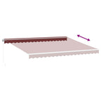 Markise Manuell mit LED Weinrot 450x350 cm
