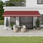 Markise Manuell mit LED Weinrot 600x350 cm