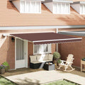 Markise Manuell mit LED Braun 400x300 cm