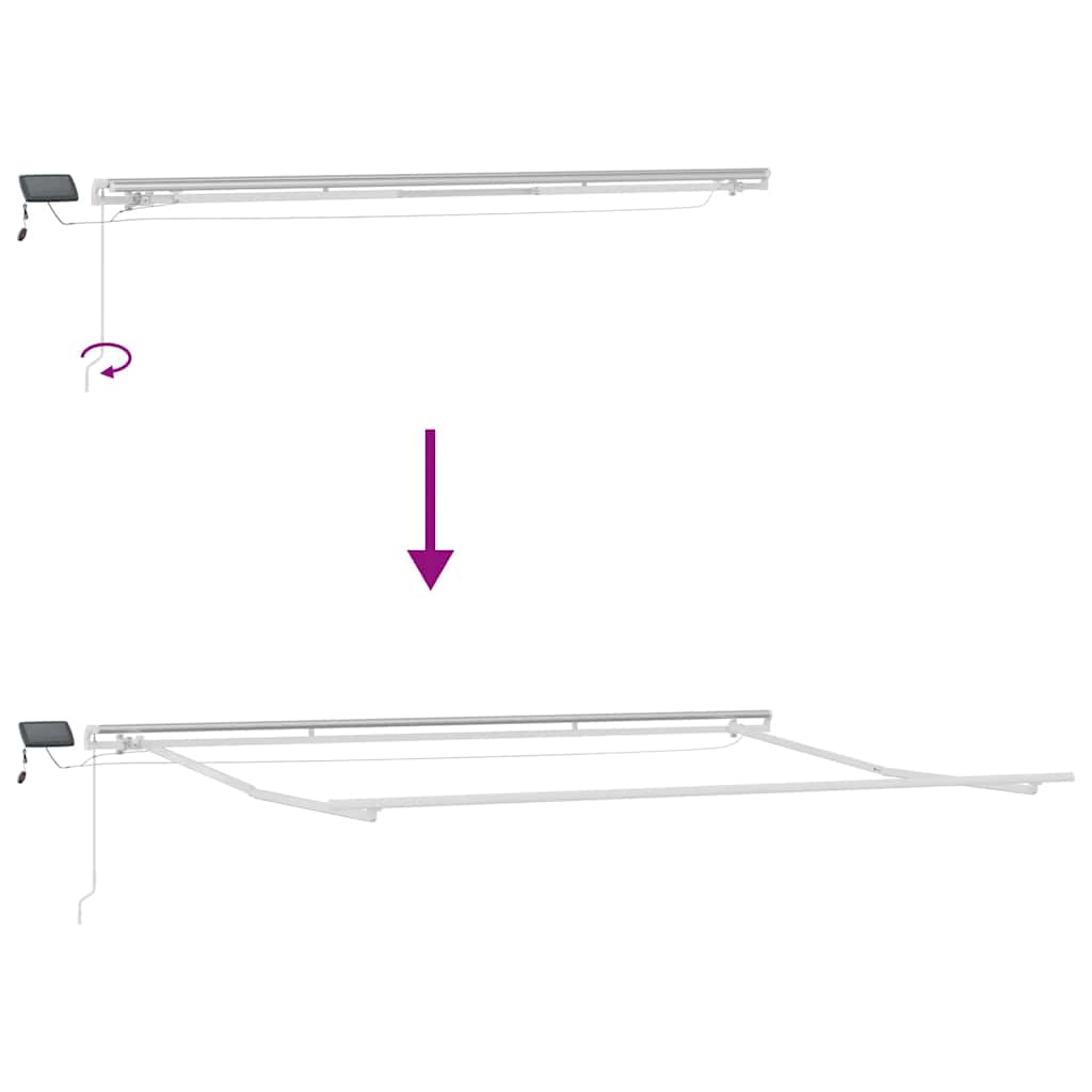 Markise Manuell mit LED Braun 450x300 cm