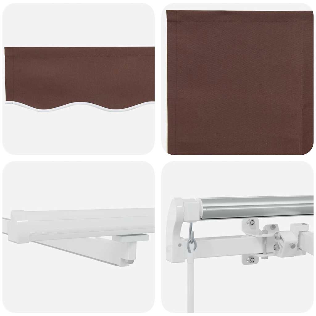 Markise Manuell mit LED Braun 450x300 cm