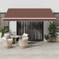 Markise Manuell mit LED Braun 400x350 cm