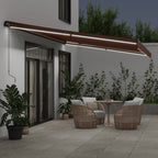 Markise Manuell mit LEDs Braun 500x350 cm