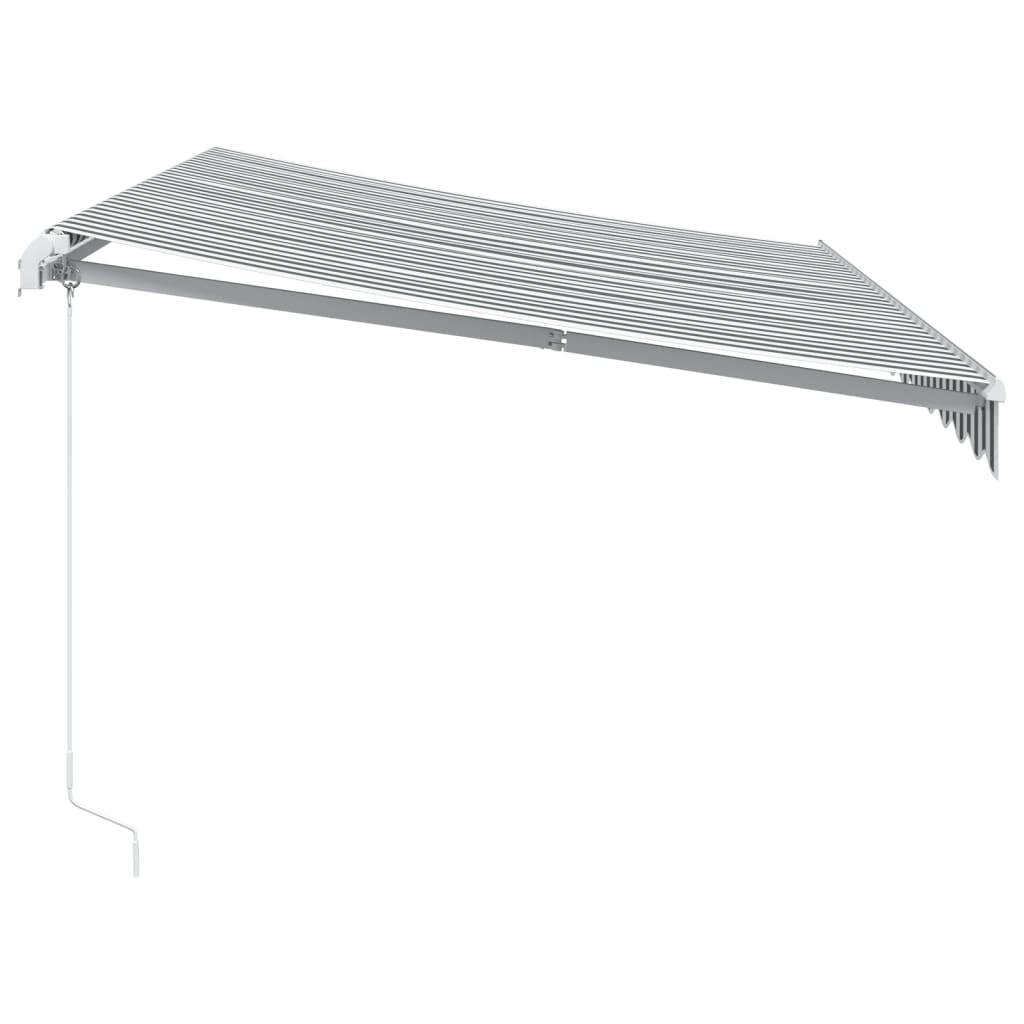 Markise mit LED-Beleuchtung Manuell Anthrazit & Weiß 350x250 cm