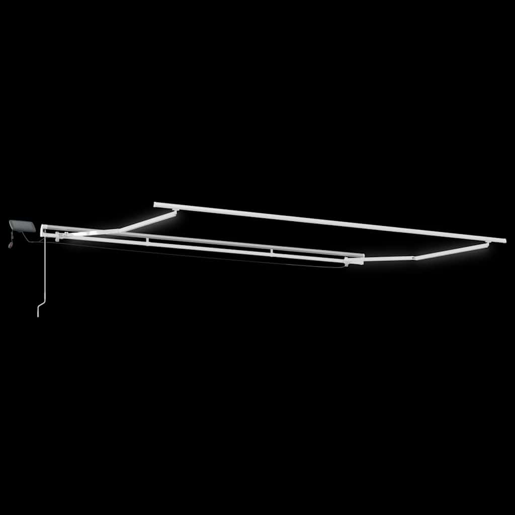 Markise mit LED-Beleuchtung Manuell Anthrazit & Weiß 450x300 cm