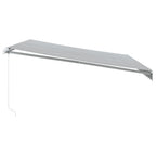 Markise Manuell mit LED Anthrazit & Weiß 450x350 cm