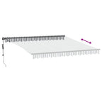 Markise Automatisch mit LEDs Anthrazit & Weiß 400x350 cm