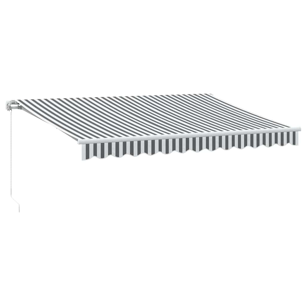 Markise Manuell Anthrazit & Weiß 350x250 cm