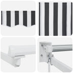 Markise Einziehbar Anthrazit und Weiß 4,5x3 m Stoff & Aluminium