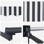 Markise Einziehbar Anthrazit und Weiß 3x2,5 m Stoff & Aluminium
