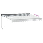 Markise Einziehbar Anthrazit & Weiß 3,5x2,5 m Stoff & Aluminium