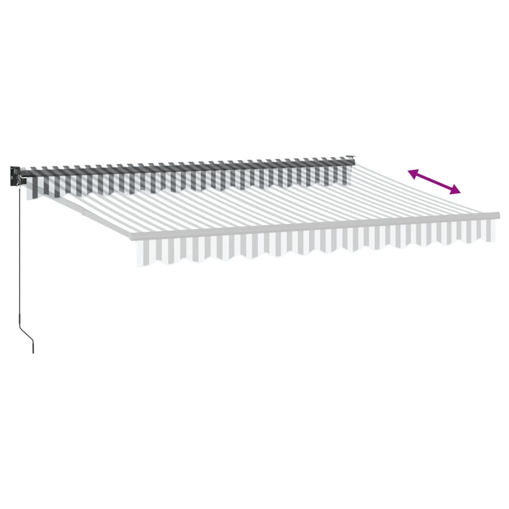 Markise Einziehbar Anthrazit & Weiß 3,5x2,5 m Stoff & Aluminium