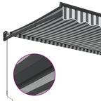 Markise Einziehbar Anthrazit & Weiß 3,5x2,5 m Stoff & Aluminium