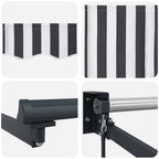 Markise Einziehbar Anthrazit und Weiß 4,5x3 m Stoff & Aluminium