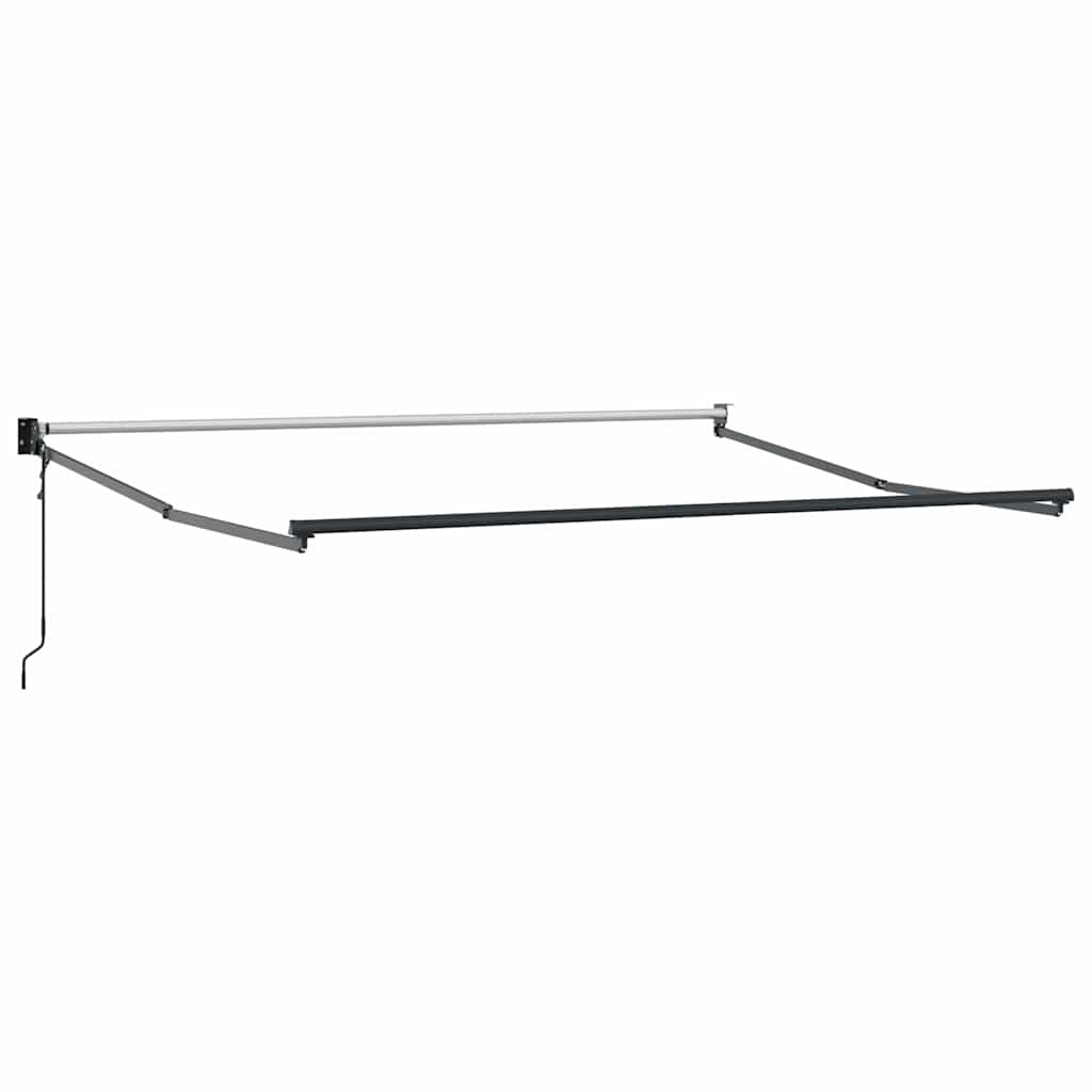 Markise Einziehbar Anthrazit und Weiß 3x2,5 m Stoff & Aluminium