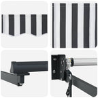 Markise Einziehbar Anthrazit und Weiß 3x2,5 m Stoff & Aluminium