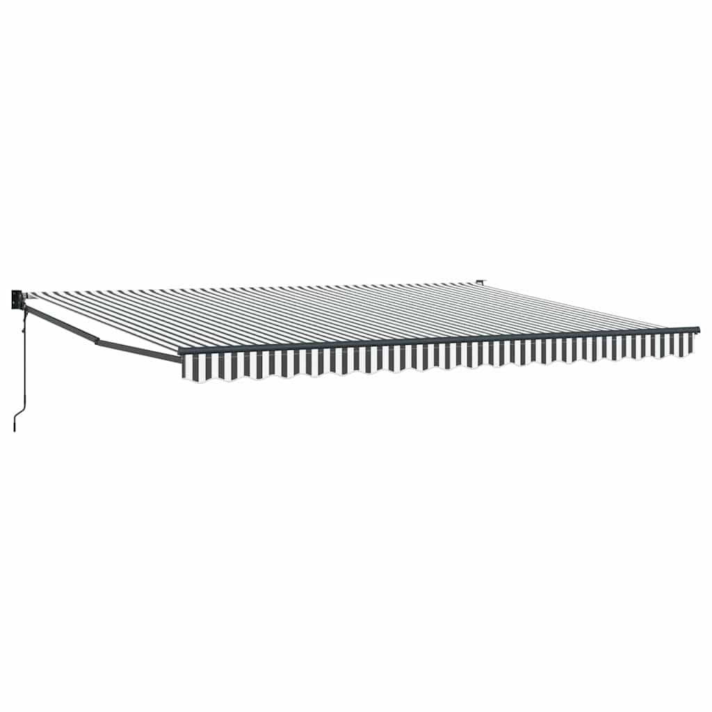 Markise Einziehbar Anthrazit und Weiß 4,5x3 m Stoff & Aluminium