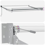 Markise Einziehbar Anthrazit und Weiß 4,5x3 m Stoff & Aluminium