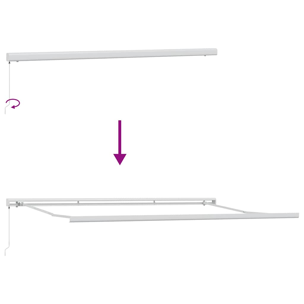 Markise Einziehbar Anthrazit und Weiß 4,5x3 m Stoff Aluminium