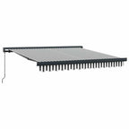 Markise Einziehbar Anthrazit und Weiß 3x2,5 m Stoff & Aluminium