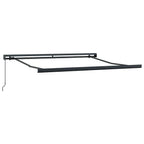 Markise Einziehbar Anthrazit und Weiß 3x2,5 m Stoff & Aluminium