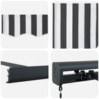 Markise Einziehbar Anthrazit und Weiß 3x2,5 m Stoff & Aluminium