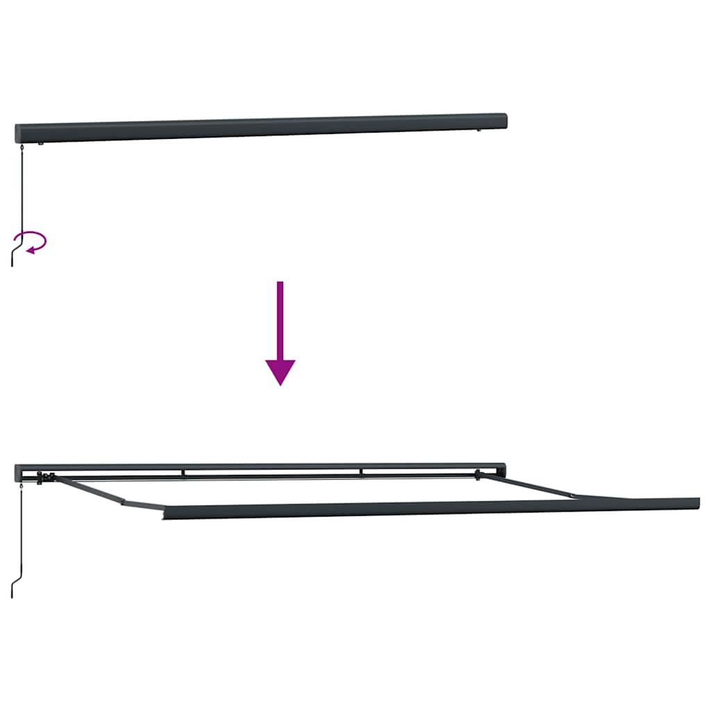 Markise Einziehbar Anthrazit und Weiß 4,5x3 m Stoff & Aluminium