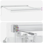 Markise Einziehbar Anthrazit und Weiß 3x2,5 m Stoff & Aluminium