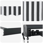 Markise Einziehbar Anthrazit und Weiß 4,5x3 m Stoff & Aluminium