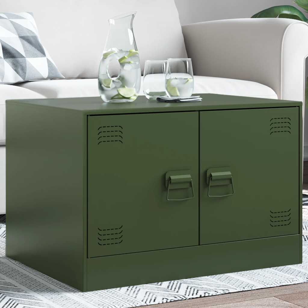 Couchtisch Olivgrün 67x50x44 cm Stahl