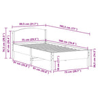Massivholzbett ohne Matratze Wachsbraun 75x190 cm Kiefernholz