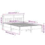 Massivholzbett ohne Matratze Weiß 150x200 cm Kiefernholz