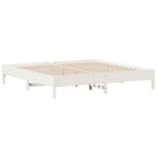 Massivholzbett ohne Matratze Weiß 180x200 cm Kiefernholz