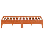 Massivholzbett ohne Matratze Wachsbraun 90x190 cm Kiefernholz