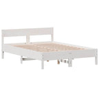 Massivholzbett ohne Matratze Weiß 150x200 cm Kiefernholz