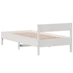 Massivholzbett ohne Matratze Weiß 90x190 cm Kiefernholz