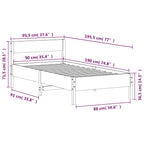 Massivholzbett ohne Matratze Weiß 90x190 cm Kiefernholz