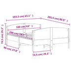 Massivholzbett ohne Matratze Weiß 160x200 Kiefernholz