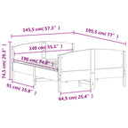 Massivholzbett ohne Matratze 140x190 cm Kiefernholz