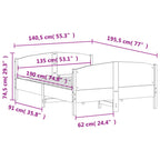 Massivholzbett ohne Matratze 135x190 cm Kiefernholz