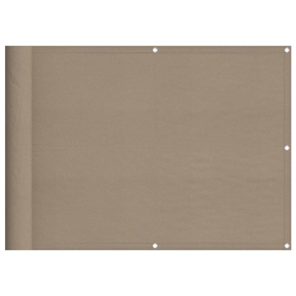 Balkon-Sichtschutz Taupe 75x800 cm 100 % Polyester-Oxford
