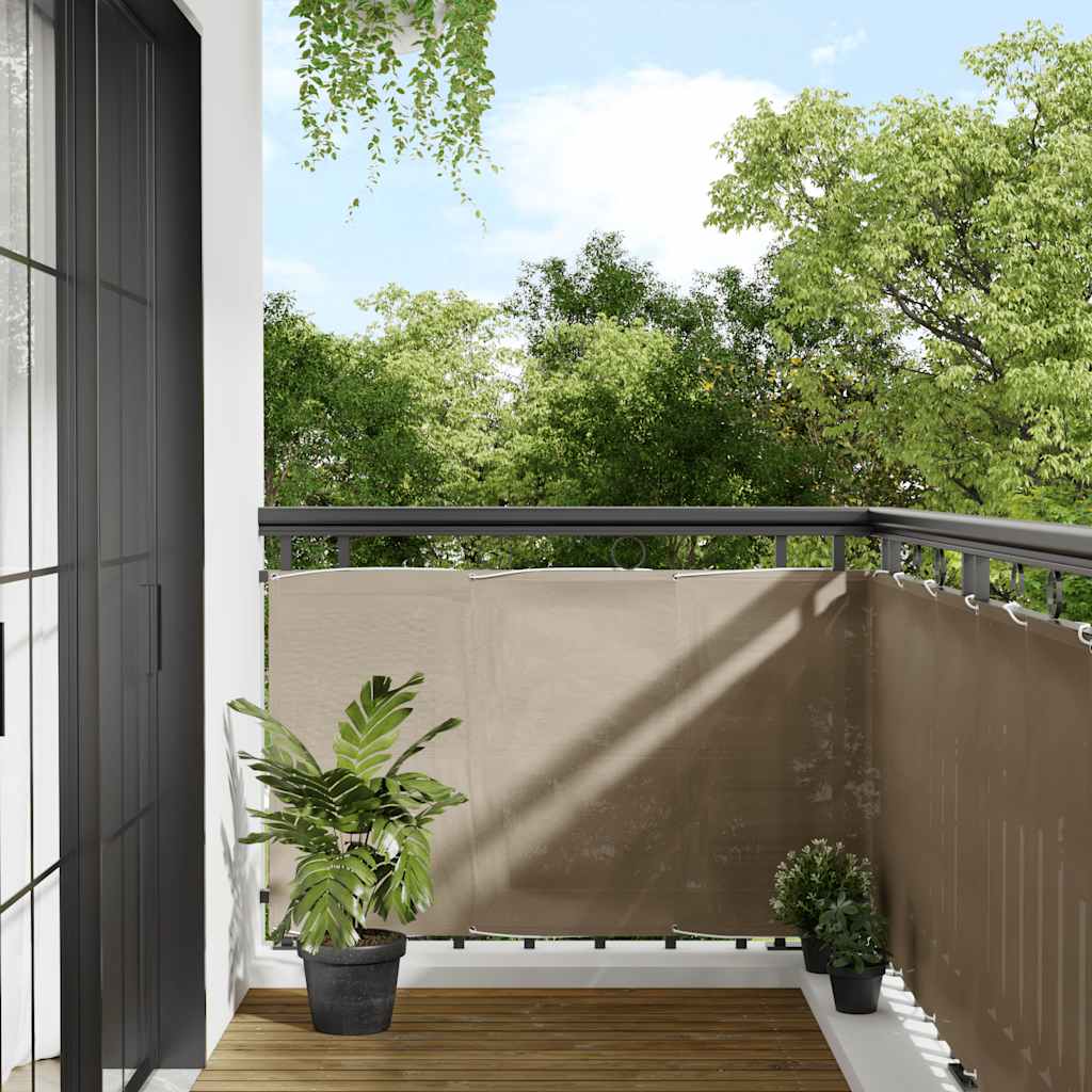 Balkon-Sichtschutz Taupe 90x1000 cm 100 % Polyester-Oxford